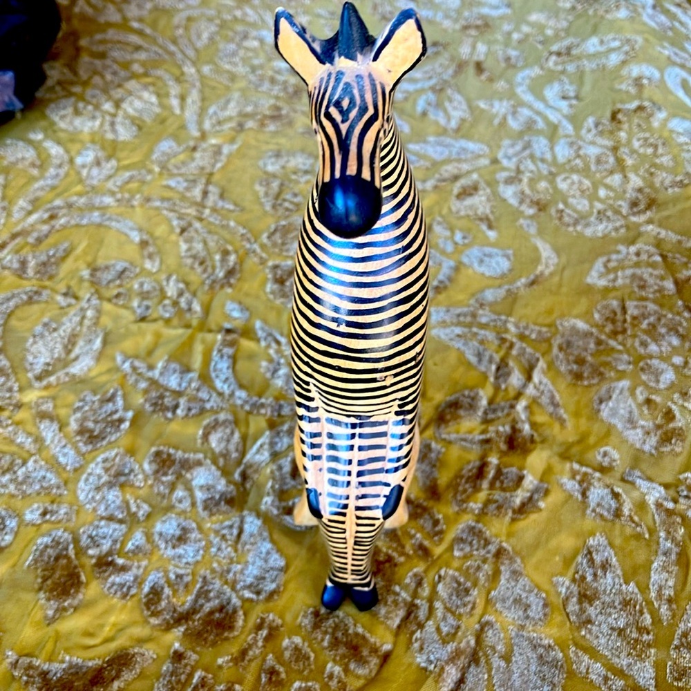 Funny Zebra Wooden Figurine